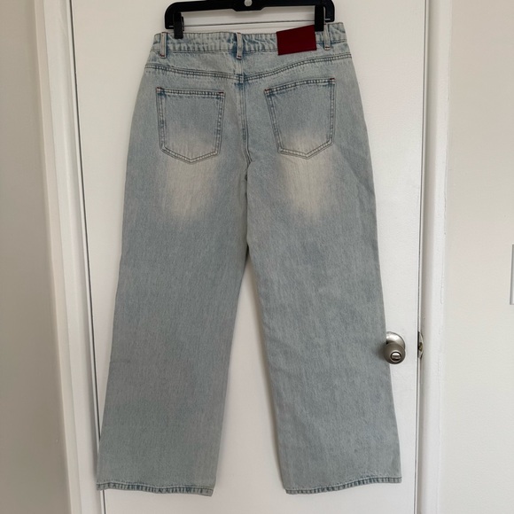 Edikted Sky Blue Wide-Leg Jeans Size L - Picture 5 of 9